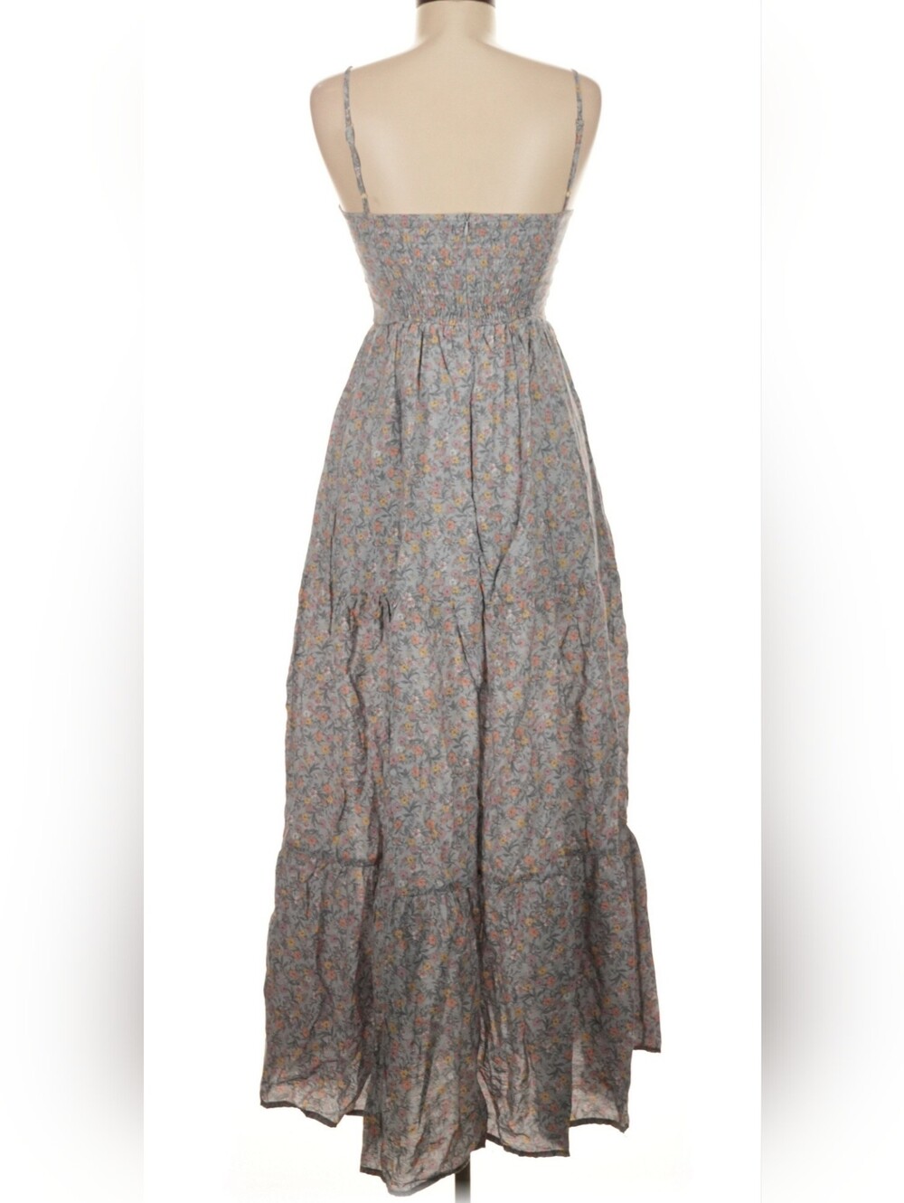 Altar'd State Pale Blue Gray Pink Yellow Floral Maxi Dress Size XS - Picture 2 of 9